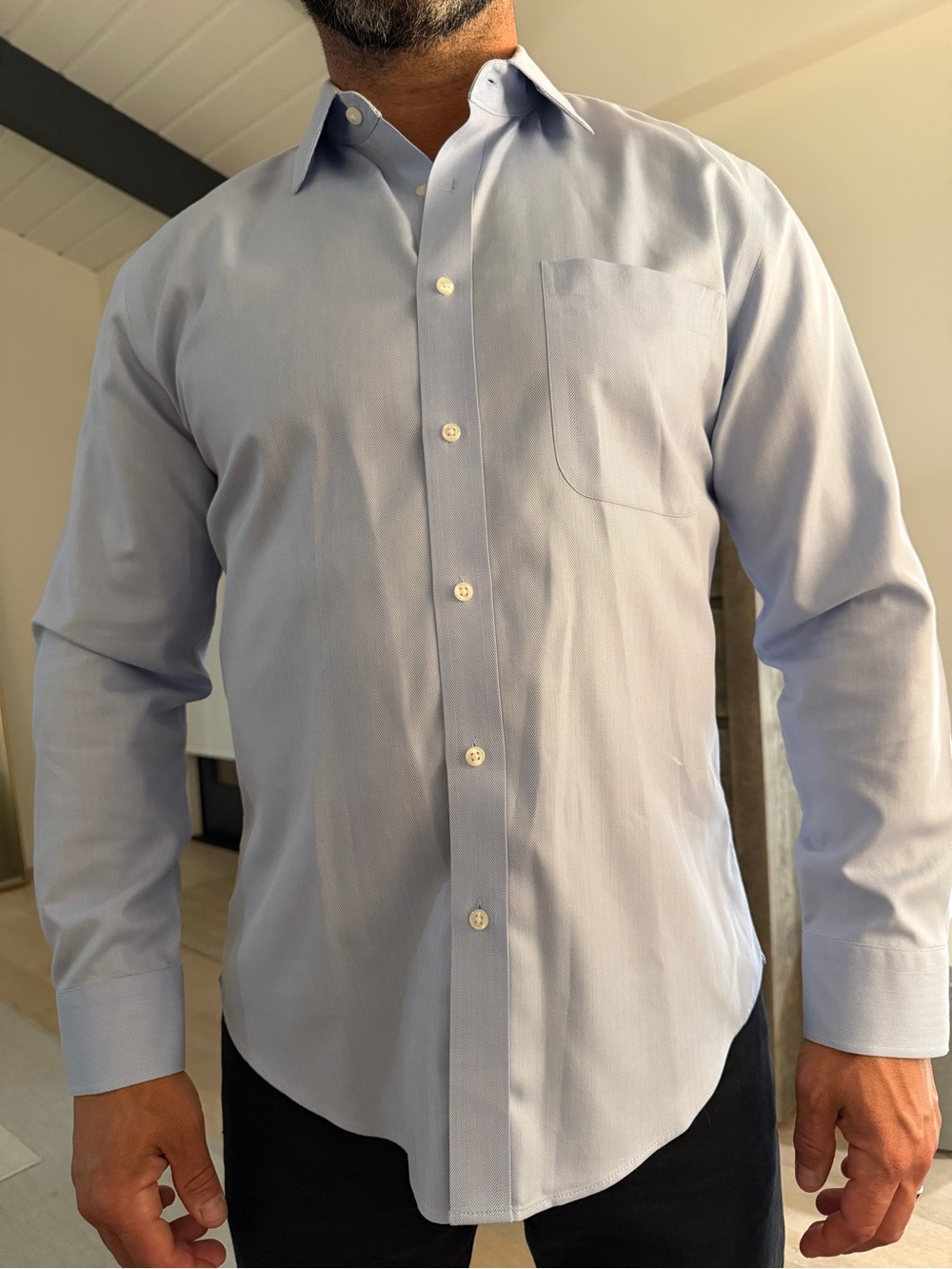 Nordstrom Light Blue Dress Shirt TRIM FIT - Wrinkle Free